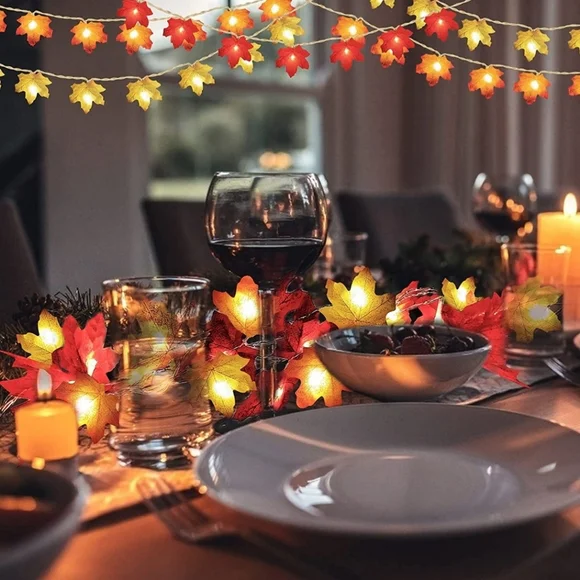 Autumn Halloween Leaves String Lights - Picture 2 of 5